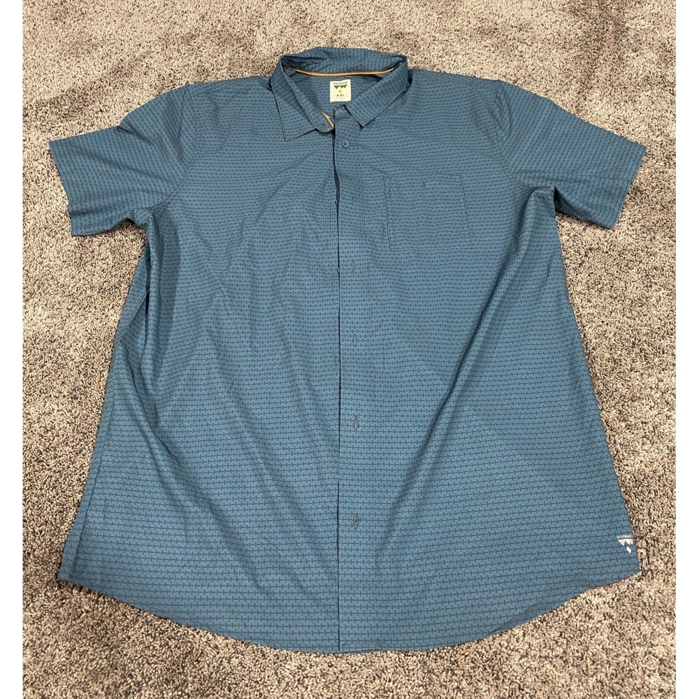 Voyager Button Down Short Sleeve Performance Shirt Blue XXL Excellent